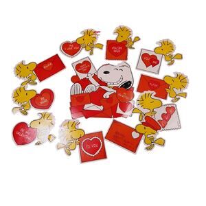 Vintage Valentines Snoopy Paper Die Cut Wall Hanging Decorations 11 Count